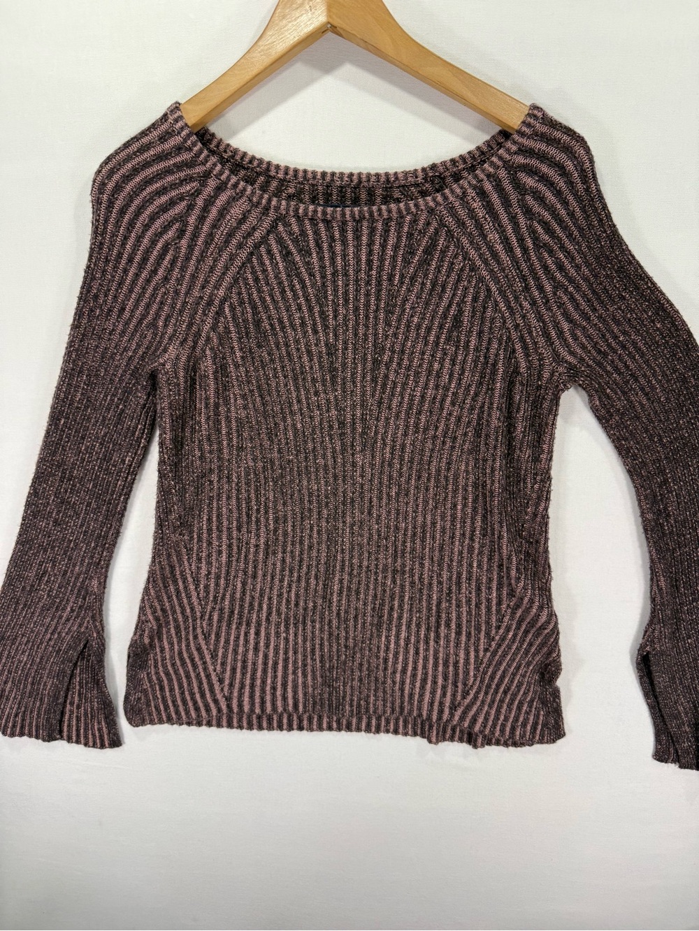 American Eagle Outfitters Ribbed Sweater in Brown & Pink Size XS Good Condition